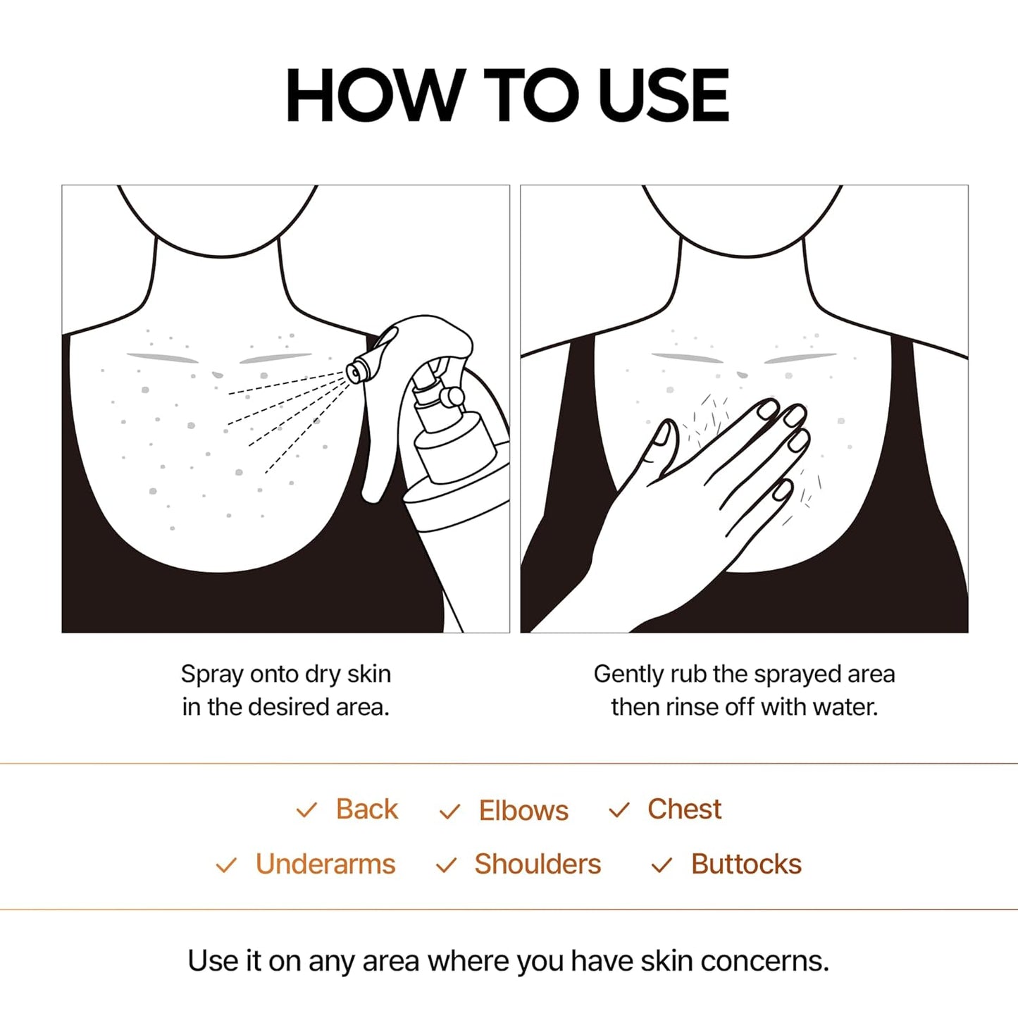 Body Peel Shot Spray Face Peeling Kojic Acid Turmeric Spray 200Ml