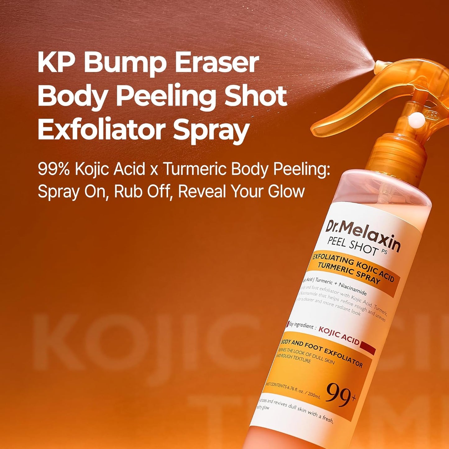 Body Peel Shot Spray Face Peeling Kojic Acid Turmeric Spray 200Ml