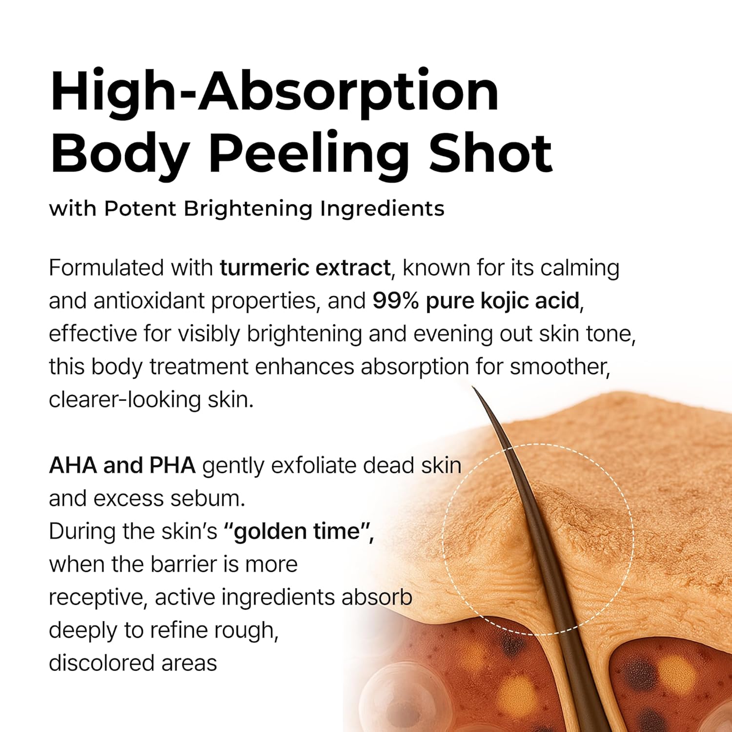 Body Peel Shot Spray Face Peeling Kojic Acid Turmeric Spray 200Ml